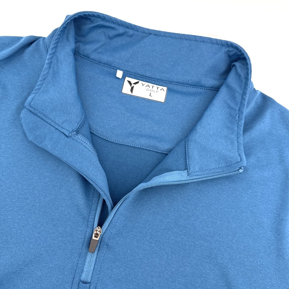 Yatta Golf Men's L Blue Stretch Golf Quarter Zip Pullover Performance - Picture 3 of 10